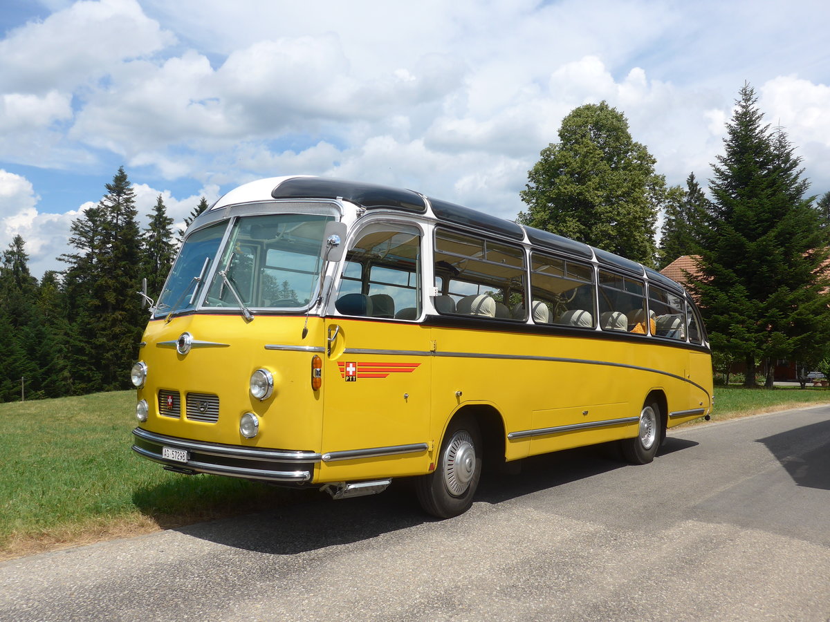 (207'504) - Zimmerli J., Oftringen - AG 57'298 - Berna/T�scher (ex Stutz, Oberlunkhofen; ex Leu, Schongau; ex Wicki, Bremgarten; ex P 22'054; ex P 20'704) am 7. Juli 2019 in Waldh�usern, Kurhaus