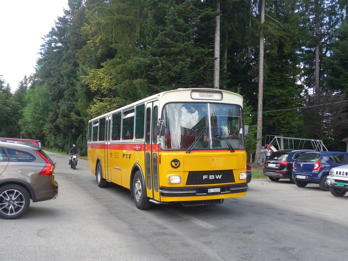 (207'516) - Birchler, Remetschwil - AG 54'039 - FBW/T�scher (ex Gerber, Winkel; ex Eggenberger, M�riken; ex Tanner, Bubendorf; ex P 24'803) am 7. Juli 2019 in Waldh�usern, Kurhaus
