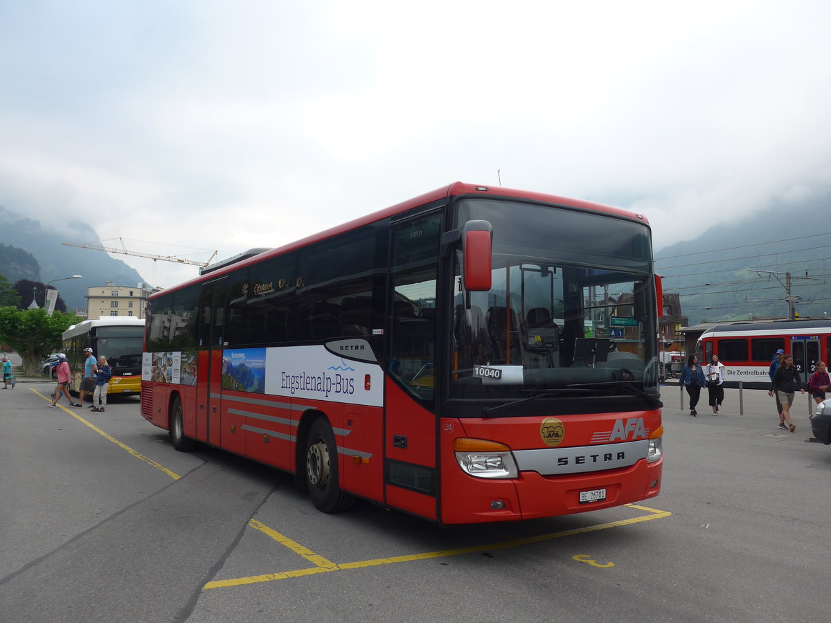 (207'634) - AFA Adelboden - Nr. 24/BE 26'701 - Setra am 9. Juli 2019 in Meiringen, Postautostation (Einsatz PostAuto f�r Engstlenalp-Bus)