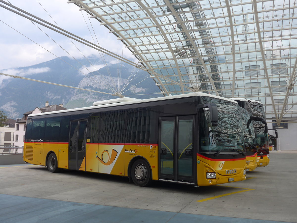 (208'004) - PostAuto Graub�nden - GR 170'436 - Iveco am 21. Juli 2019 in Chur, Postautostation