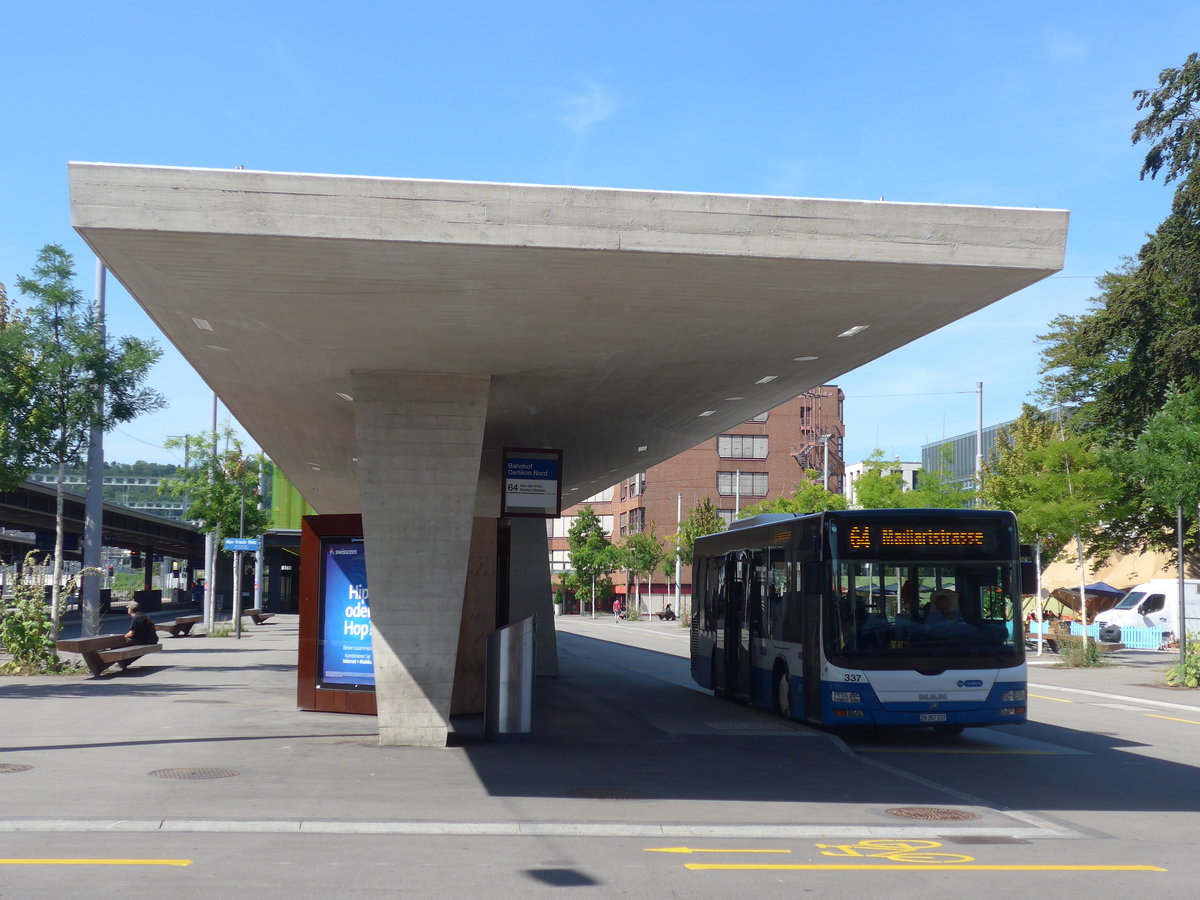 (208'245) - VBZ Z�rich - Nr. 337/ZH 357'337 - MAN/G�ppel am 1. August 2019 beim Bahnhof Z�rich-Oerlikon