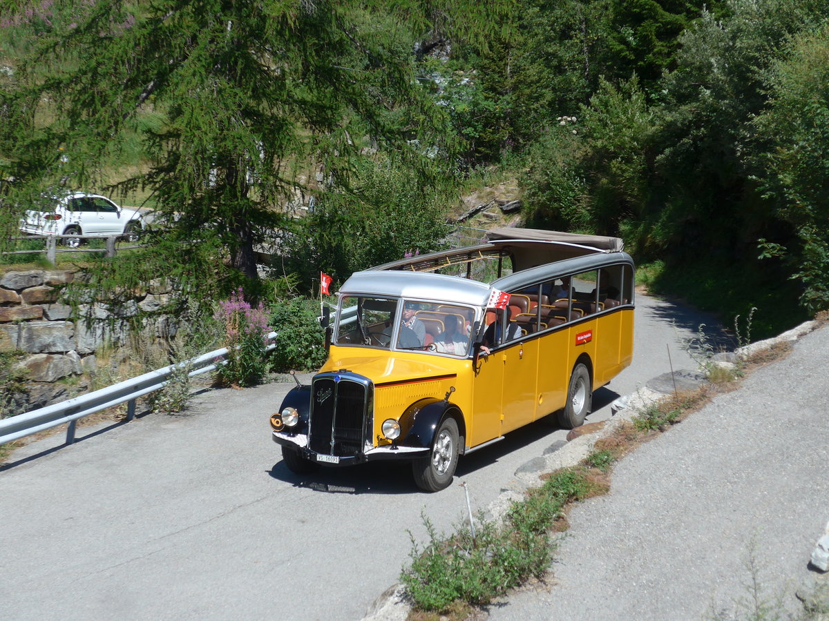 (208'335) - Bonnard, Ayer - VS 16'091 - Saurer/Hess (ex APN Gen�ve; ex Baumgartner, Grenchen; ex P 23'009; ex P 2031) am 3. August 2019 bei Simplon Dorf