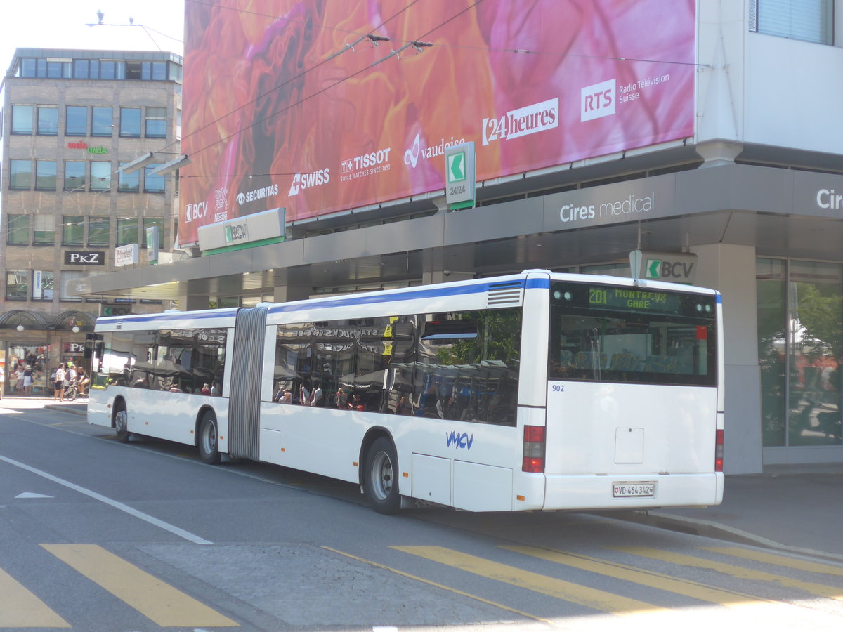 (208'458) - VMCV Clarens - Nr. 902/VD 464'342 - MAN (ex transN, La Chaux-de-Fonds Nr. 246; ex TN Neuch�tel Nr. 246) am 4. August 2019 beim Bahnhof Vevey