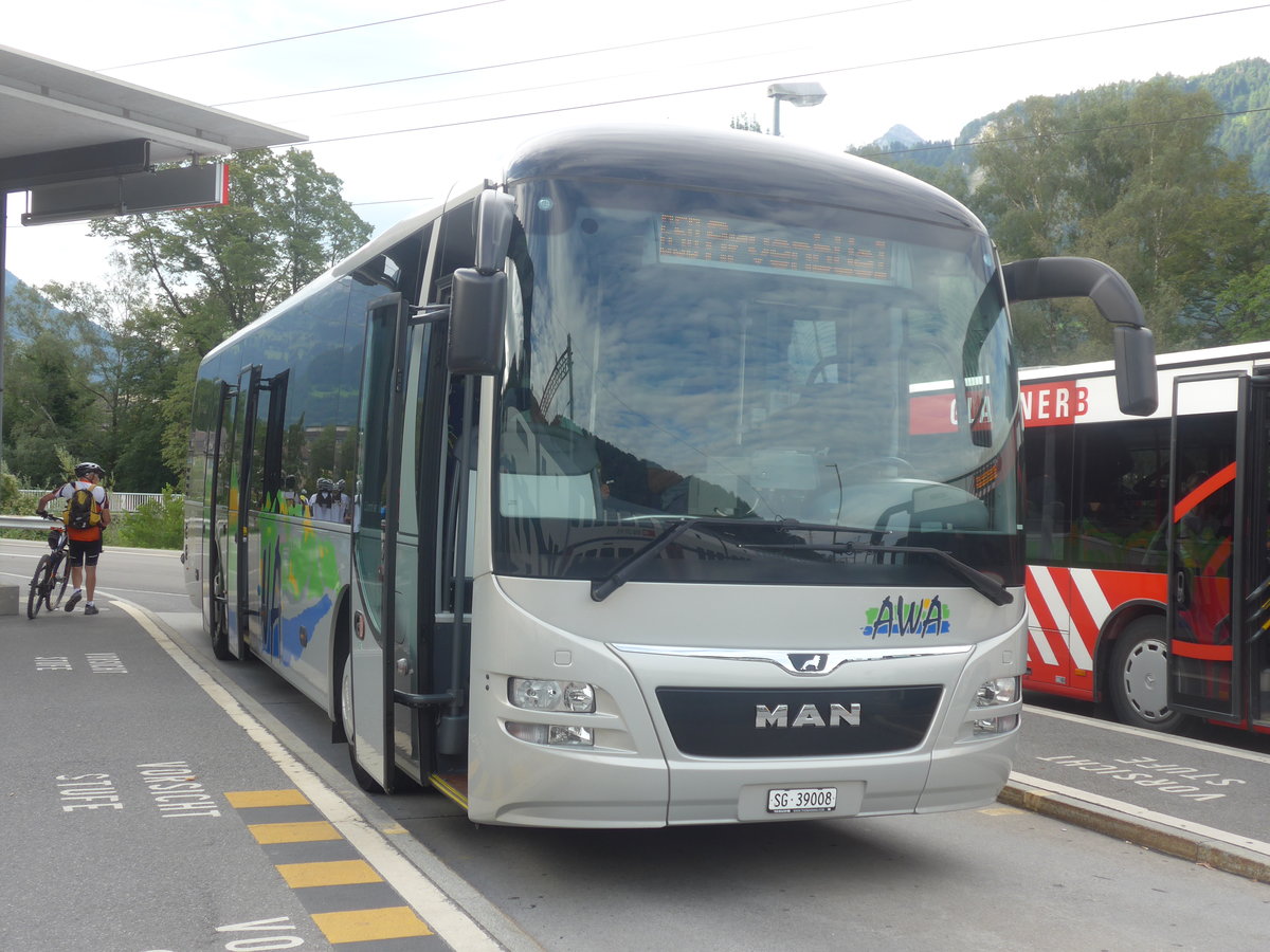(208'752) - AWA Amden - Nr. 8/SG 39'008 - MAN am 17. August 2019 beim Bahnhof Ziegelbr�cke