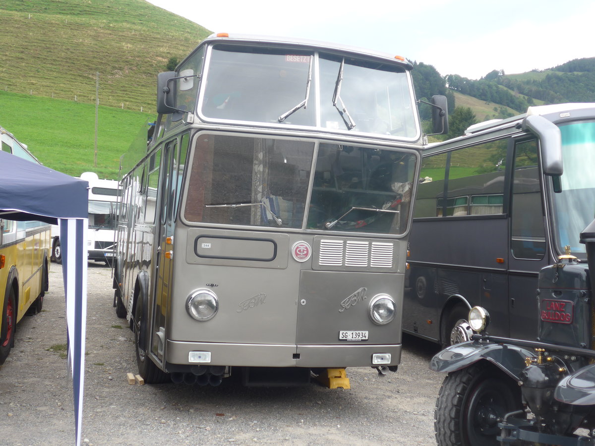 (208'817) - Schneider, Schmerikon - SG 13'934 - FBW/T�scher Hochlenker (ex Basler, Hofstetten; ex VBZ Z�rich Nr. 244) am 17. August 2019 in Atzm�nnig, Schutt