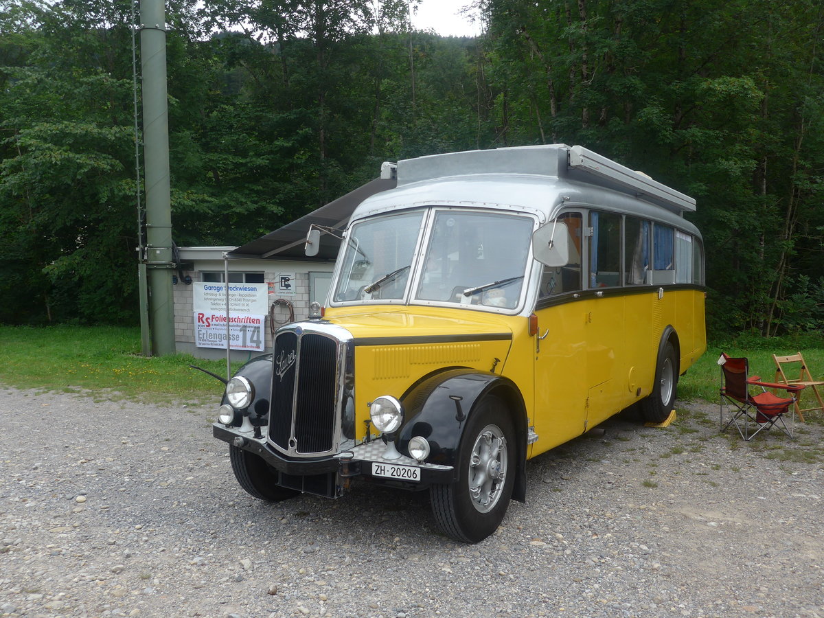 (208'846) - Langenegger A., W�denswil - ZH 20'206 - Saurer/Krapf (ex Tscharner, Thusis) am 17. August 2019 in Atzm�nnig, Schutt