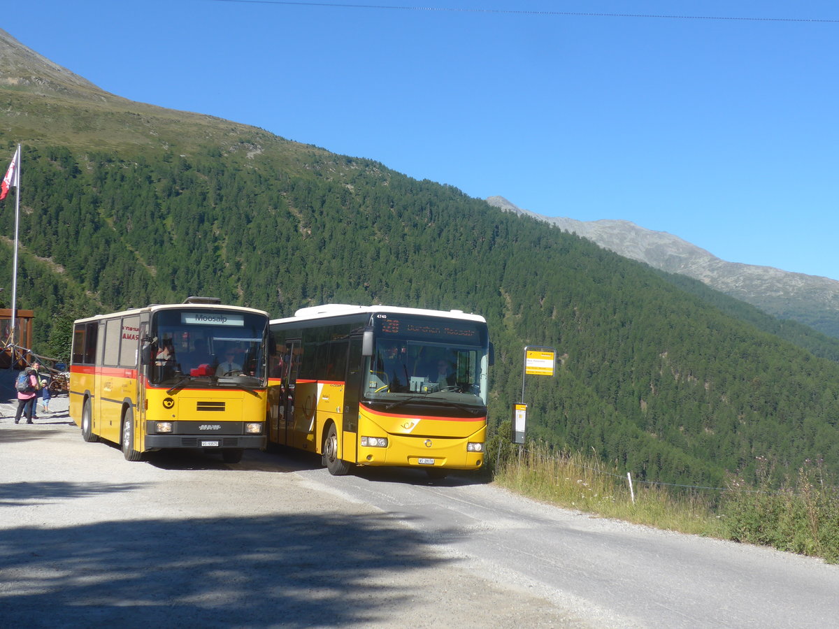 (208'980) - Oser, B�rchen - VS 93'575 - NAW/Lauber (ex Epiney, Ayer) + Autotour, Visp - VS 28'176 - Irisbus am 18. August 2019 in B�rchen, Rest. Panorama