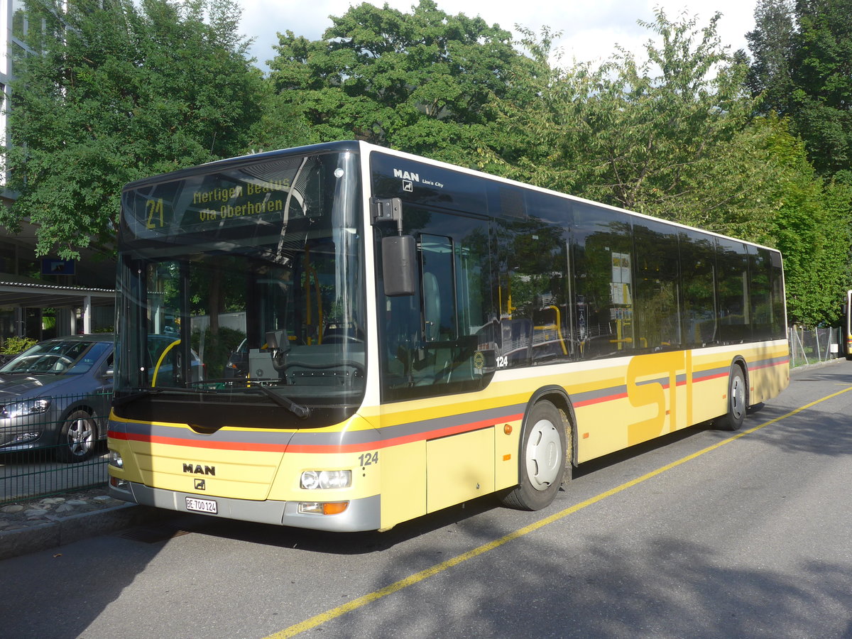 (209'372) - STI Thun - Nr. 124/BE 700'124 - MAN am 7. September 2019 bei der Schiffl�ndte Thun