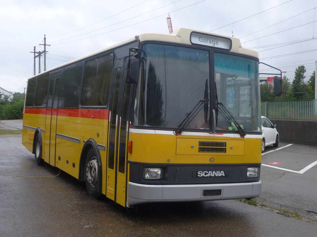 (209'390) - Schneller, M�genwil - Scania/Lauber (ex Dubuis, Savi�se) am 8. September 2019 beim Bahnhof M�genwil