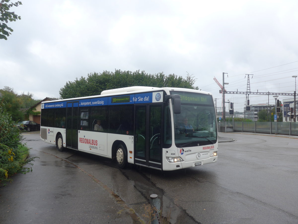 (209'395) - Knecht, Windisch - Nr. 458/AG 304'177 - Mercedes am 8. September 2019 beim Bahnhof M�genwil