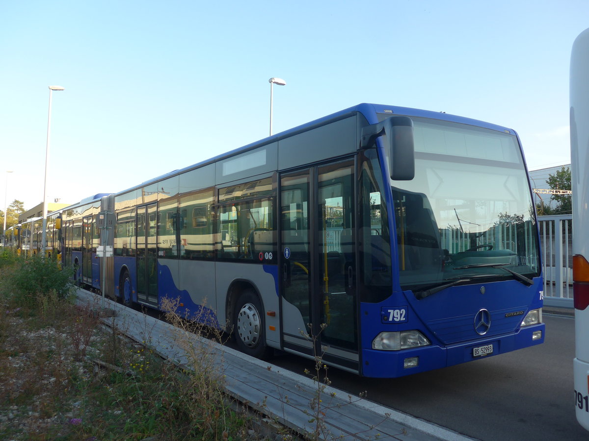 (209'723) - BVB Basel - Nr. 792/BS 52'993 - Mercedes (ex VZO Gr�ningen Nr. 24) am 21. September 2019 in Basel, Depot Dreispitz