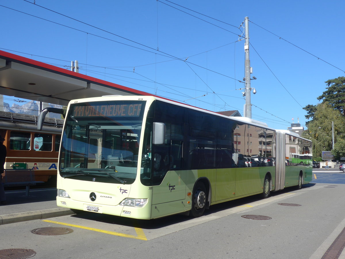 (210'303) - TPC Aigle - Nr. 305/VD 619'148 - Mercedes (ex H�rmann&S�hne, D-Hamburg) am 14. Oktober 2019 beim Bahnhof Aigle