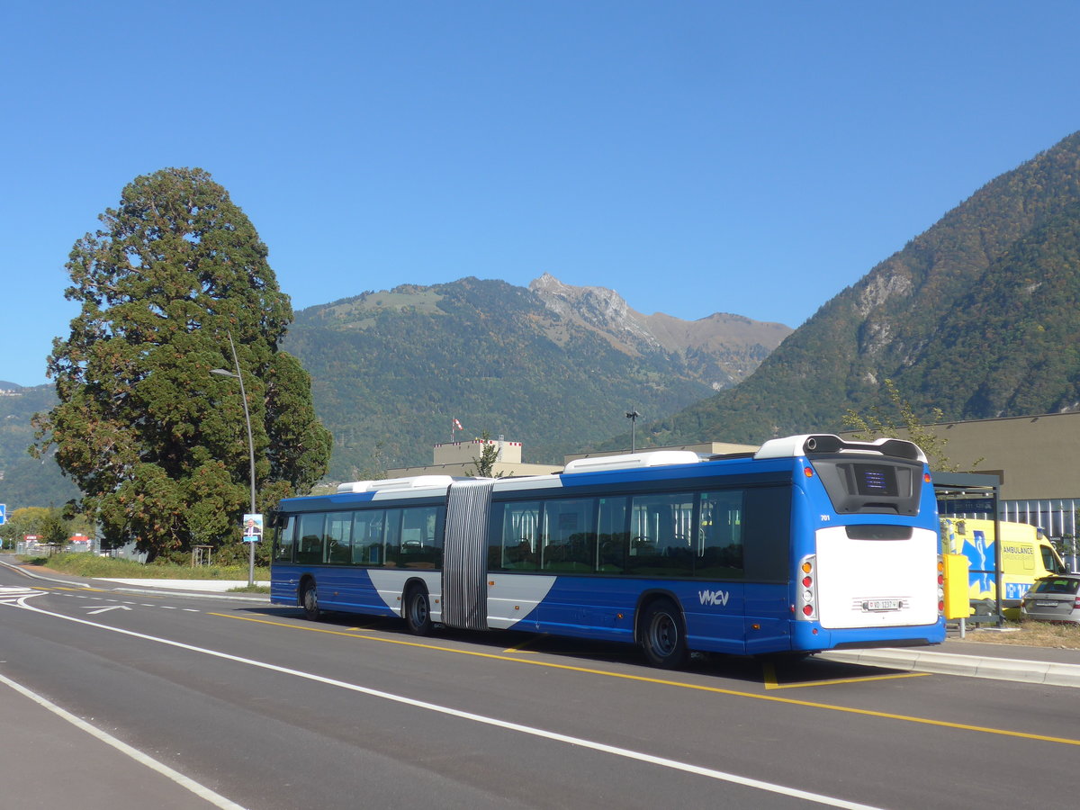 (210'329) - VMCV Clarens - Nr. 701/VD 1237 - Scania am 14. Oktober 2019 in Rennaz, H�pital