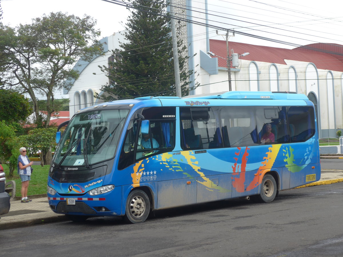 (211'325) - Transnasa, San Jos� - 15'369 - Mercedes/Marcopolo am 15. November 2019 in Tilar�n, Kirche