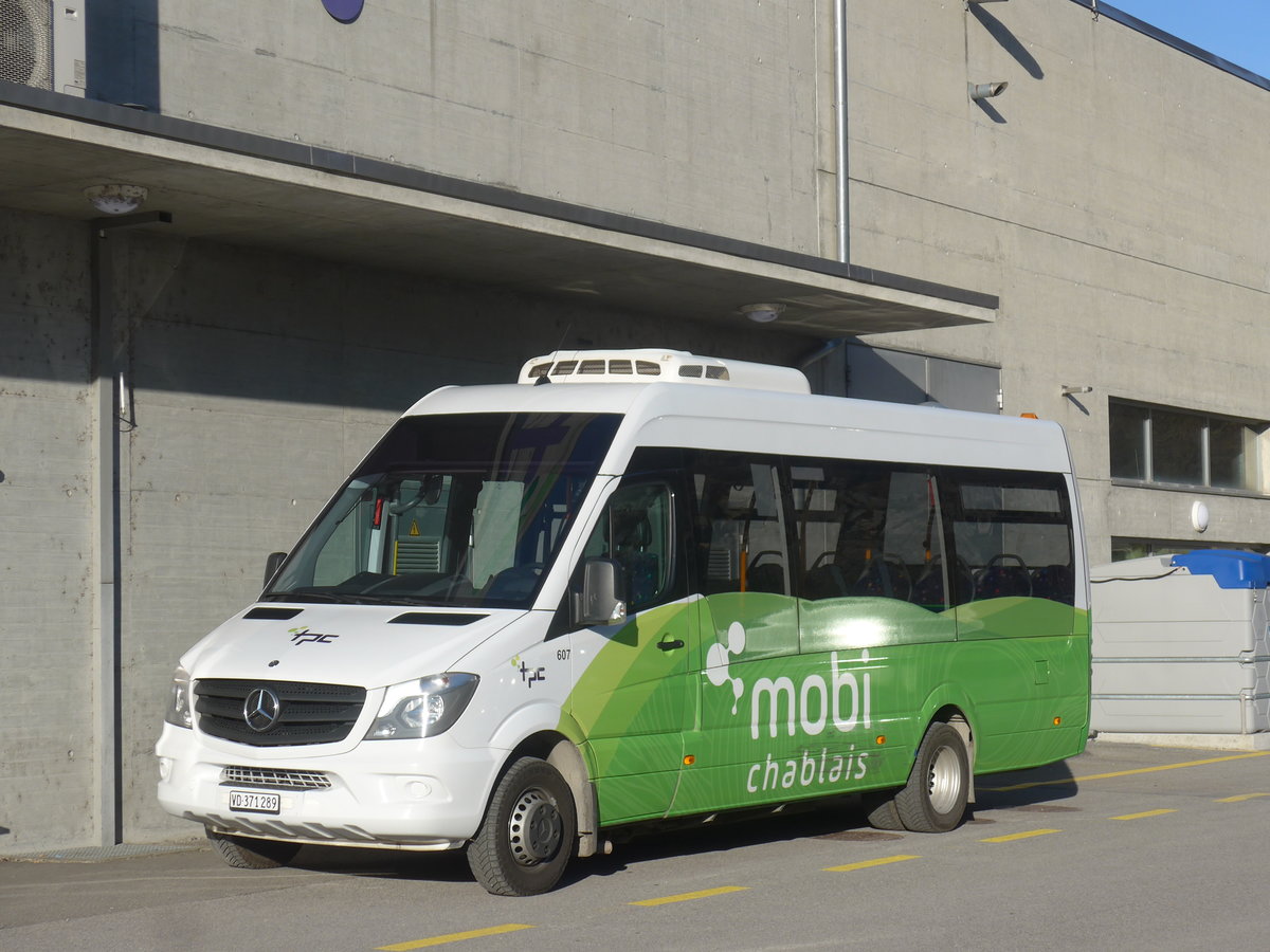 (212'719) - TPC Aigle - Nr. 607/VD 371'289 - Mercedes (ex Limmat Bus, Dietikon Nr. 28) am 8. Dezember 2019 in Aigle, D�p�t