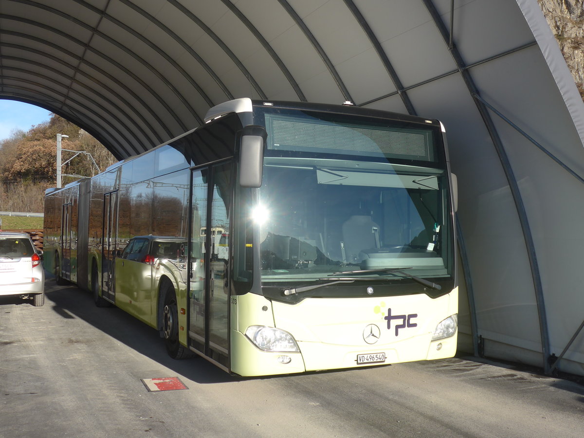 (212'733) - TPC Aigle - Nr. 303/VD 496'540 - Mercedes (ex PostAuto Bern Nr. 633) am 8. Dezember 2019 in Aigle, D�p�t