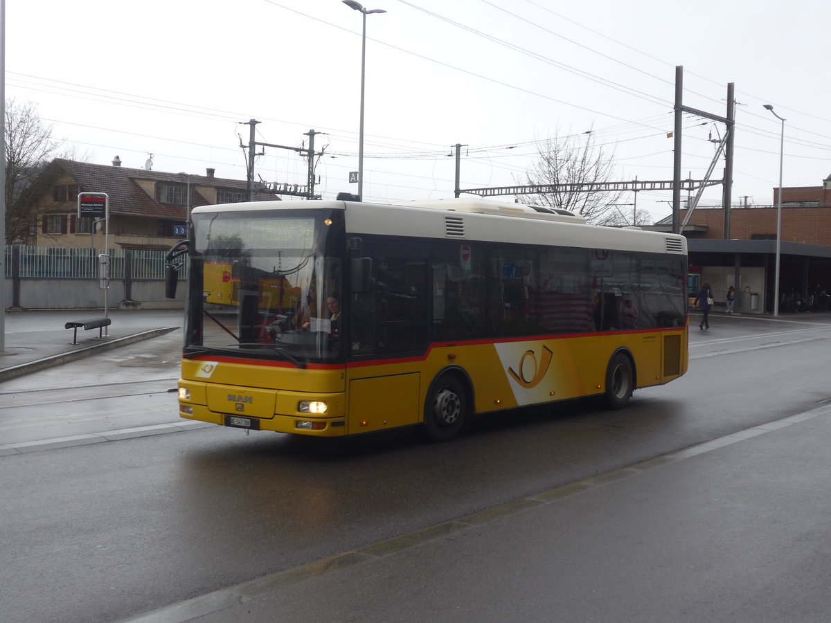 (212'860) - Lengacher, Wichtrach - Nr. 3/BE 547'388 - MAN/G�ppel am 9. Dezember 2019 beim Bahnhof M�nsingen