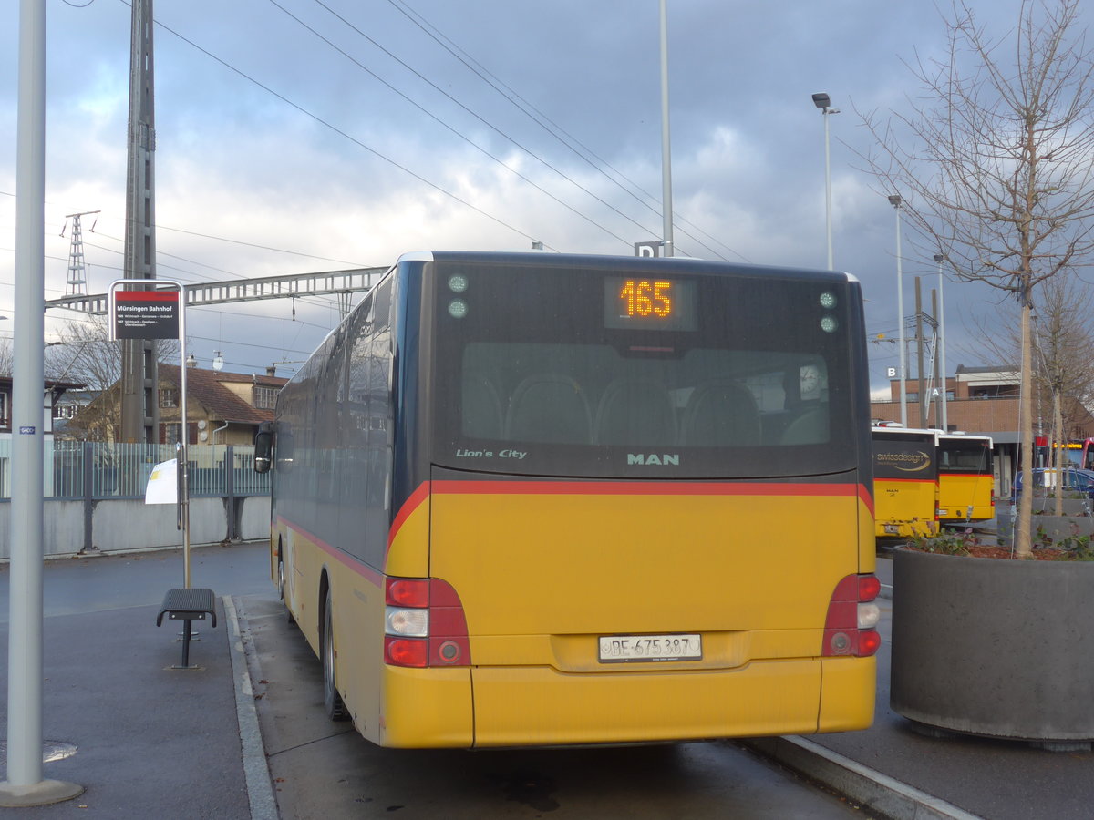 (212'901) - PostAuto Bern - Nr. 541/BE 675'387 - MAN am 14. Dezember 2019 beim Bahnhof M�nsingen