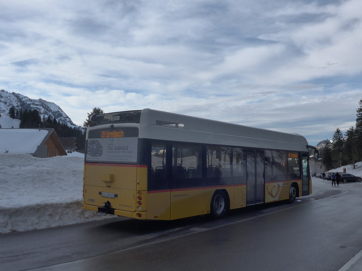 (214'014) - PostAuto Ostschweiz - SG 426'001 - Hess am 1. Februar 2020 in Schw�galp, S�ntis-Schwebebahn