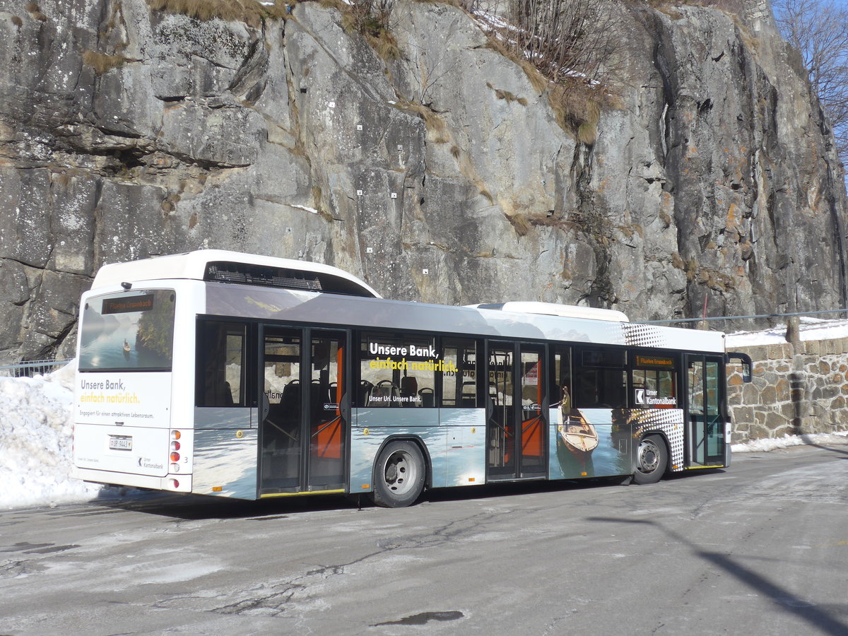 (214'160) - AAGU Altdorf - Nr. 3/UR 9443 - Hess am 9. Februar 2020 beim Bahnhof G�schenen
