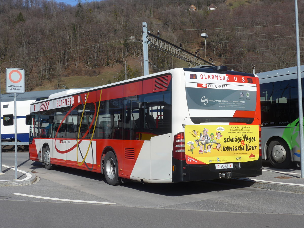 (214'186) - Niederer, Ziegelbr�cke - Nr. 27/GL 41 - Mercedes am 15. Februar 2020 beim Bahnhof Ziegelbr�cke