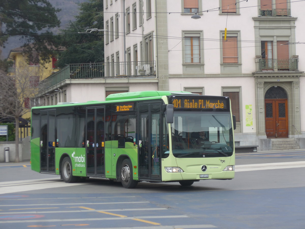 (214'904) - TPC Aigle - Nr. 654/VS 487'432 - Mercedes (ex ESKA Stiftlandkraftverkehr, D-Tirschenreuth; ex Bayerische Schl�sser, G�rten + Seen, D-M�nchen) am 29. Februar 2020 beim Bahnhof Aigle