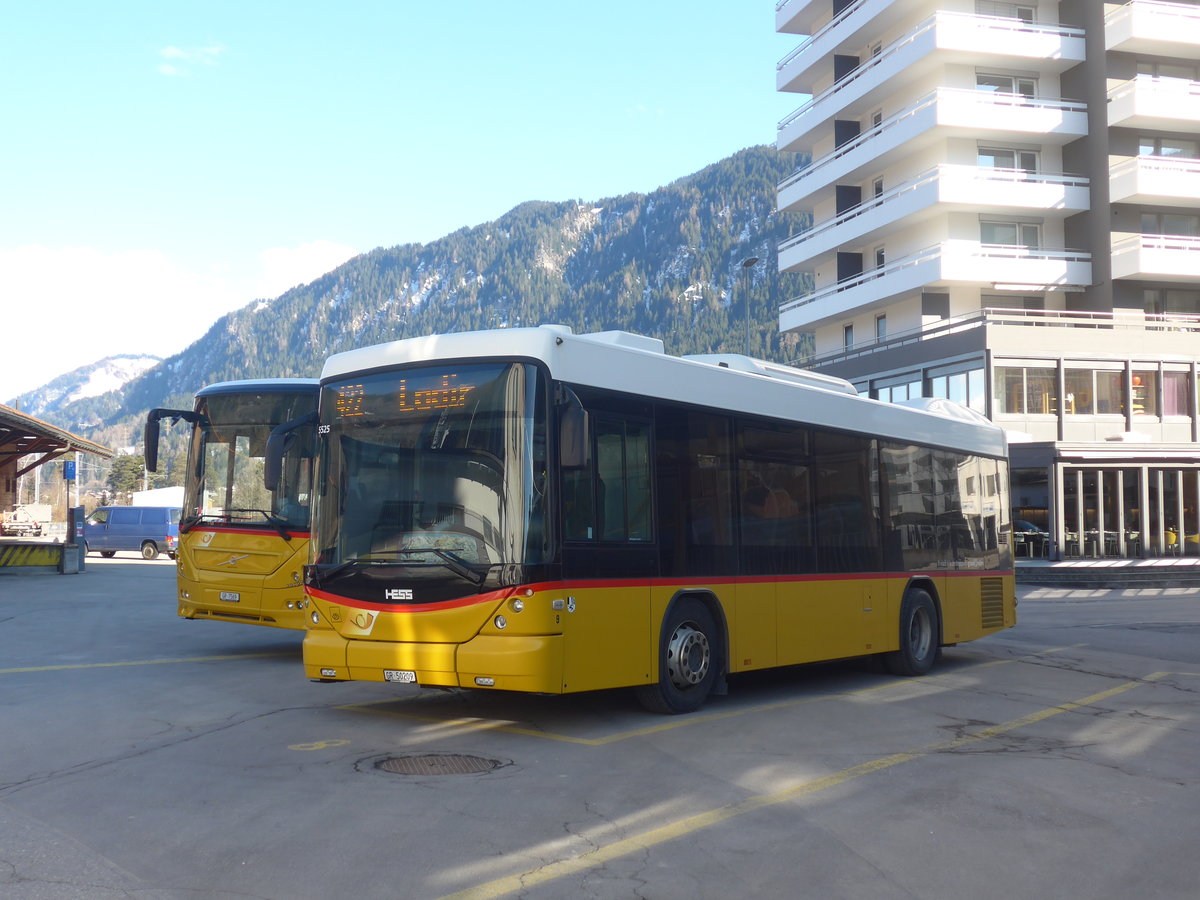 (215'014) - Fontana, Ilanz - Nr. 9/GR 50'209 - Scania/Hess am 1. M�rz 2020 beim Bahnhof Ilanz