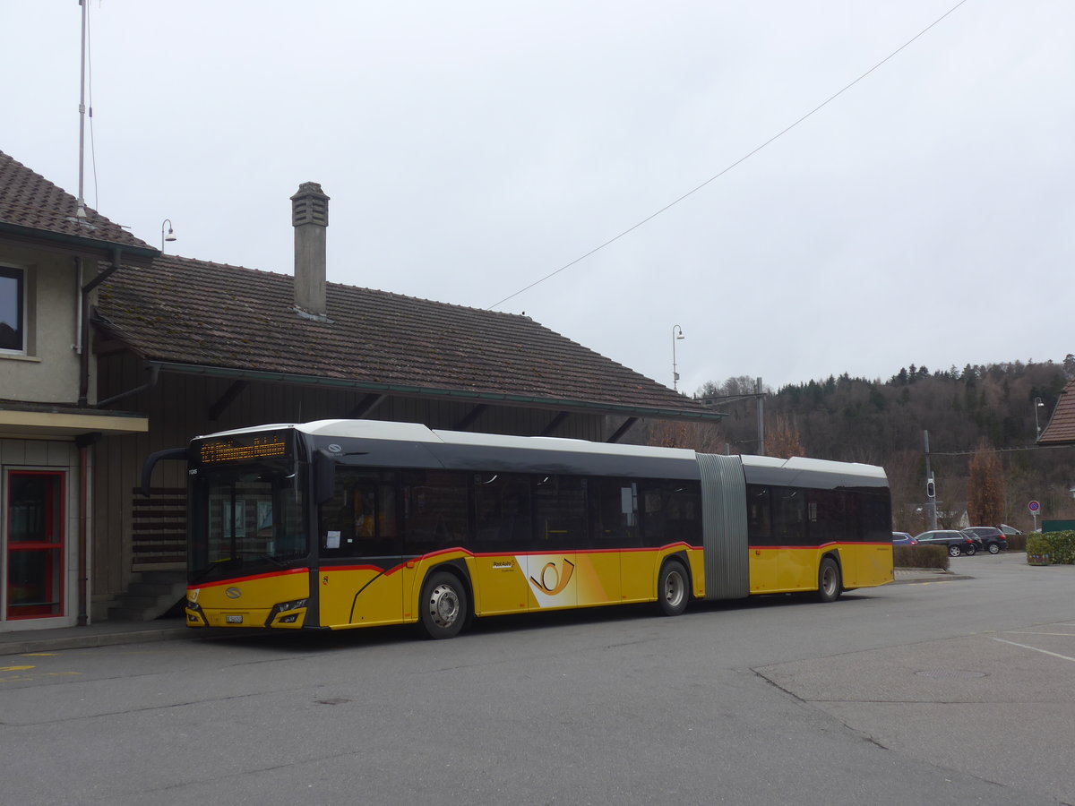 (215'048) - PostAuto Bern - BE 546'245 - Solaris am 2. M�rz 2020 beim Bahnhof Laupen