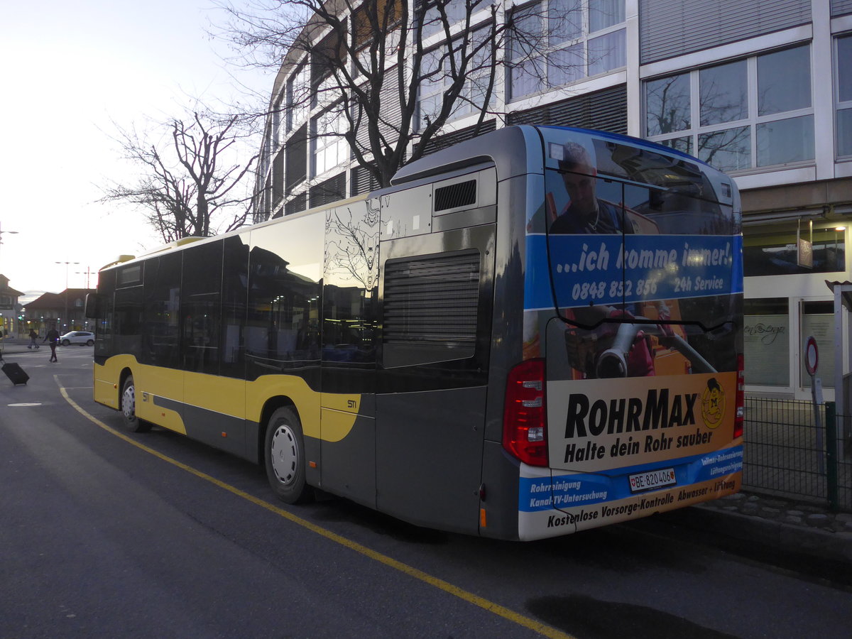(215'108) - STI Thun - Nr. 406/BE 820'406 - Mercedes am 11. M�rz 2020 bei der Schiffl�ndte Thun