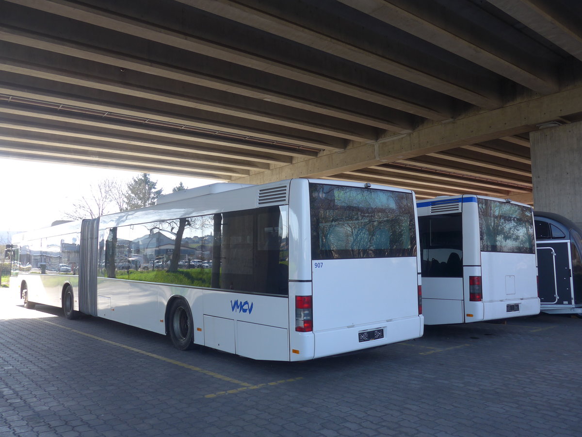 (215'264) - VMCV Clarens - Nr. 907 - MAN (ex PostAuto Z�rich Nr. 164; ex PostAuto Z�rich Nr. 26) am 15. M�rz 2020 in Kerzers, Murtenstrasse