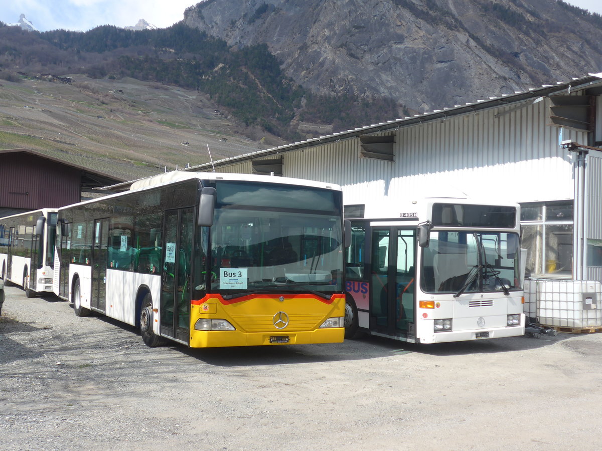(215'311) - Buchard, Leytron - Nr. 61 - Mercedes (ex TPM Morges Nr. 60; ex TPL Lugano Nr. 3) am 20. M�rz 2020 in Leytron, Garage