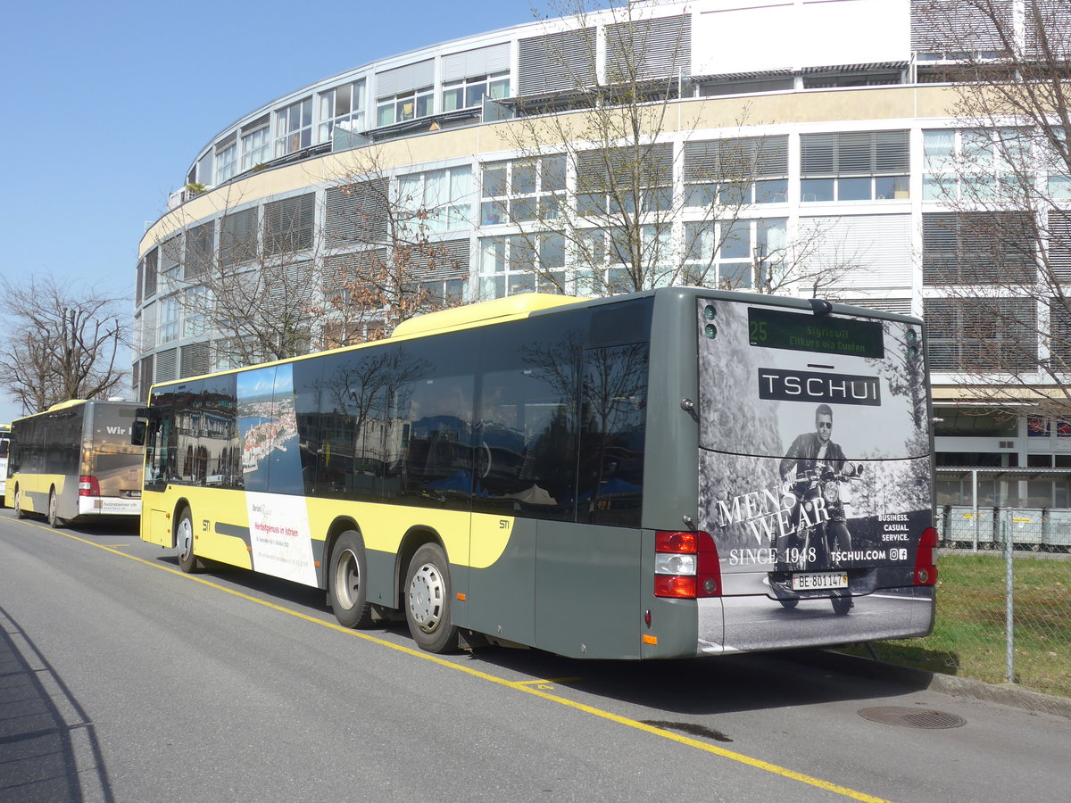 (215'355) - STI Thun - Nr. 147/BE 801'147 - MAN am 21. M�rz 2020 bei der Schiffl�ndte Thun