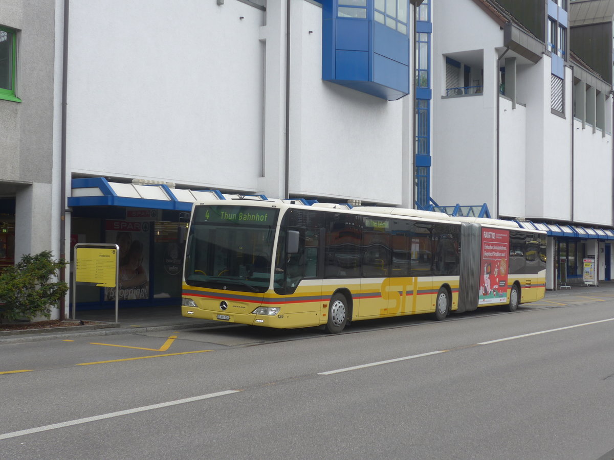 (215'694) - STI Thun - Nr. 136/BE 801'136 - Mercedes am 30. M�rz 2020 in Thun, Postbr�cke