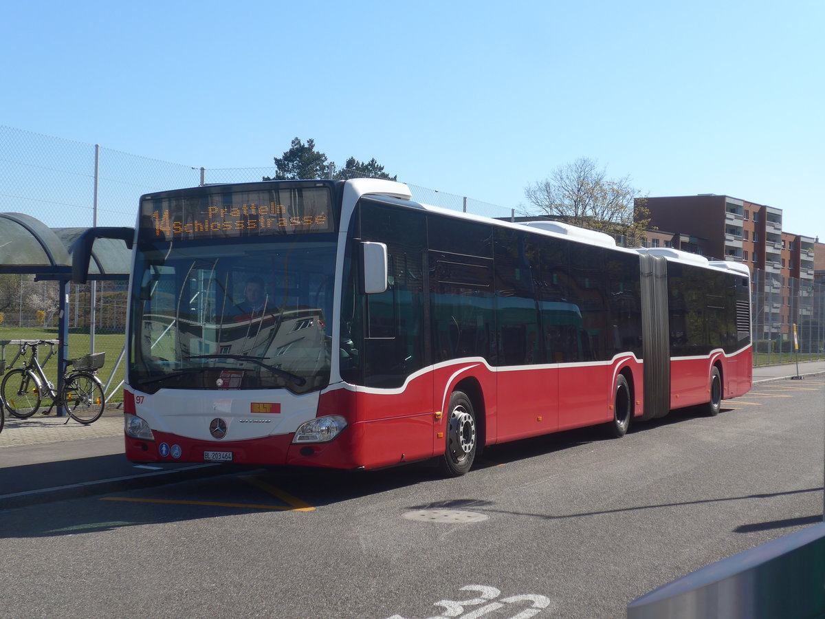 (215'711) - BLT Oberwil - Nr. 97/BL 203'464 - Mercedes (ex Gschwindl, A-Wien Nr. 8409) am 31. M�rz 2020 in Muttenz, Rothausstrasse
