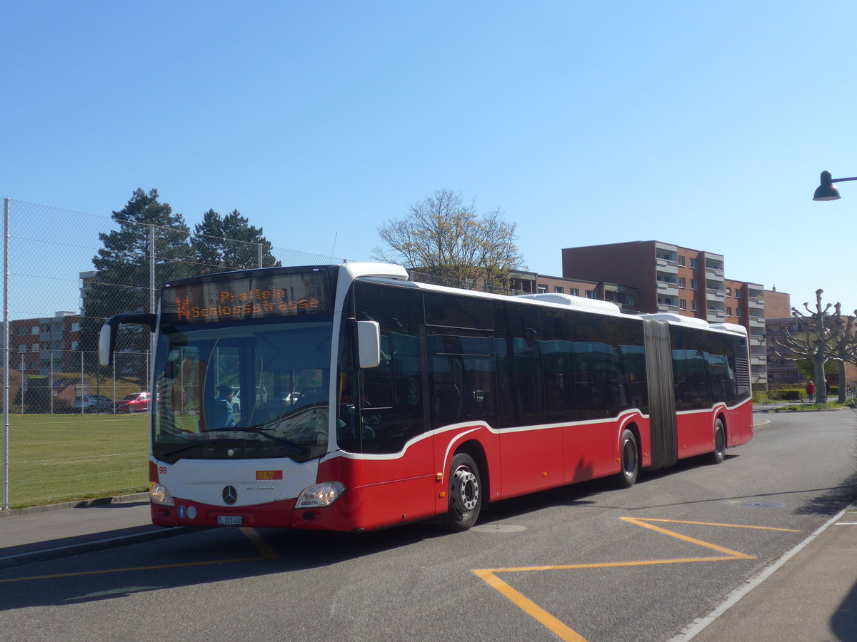 (215'715) - BLT Oberwil - Nr. 98/BL 203'458 - Mercedes (ex ex Gschwindl, A-Wien Nr. 8410) am 31. M�rz 2020 in Muttenz, Rothausstrasse