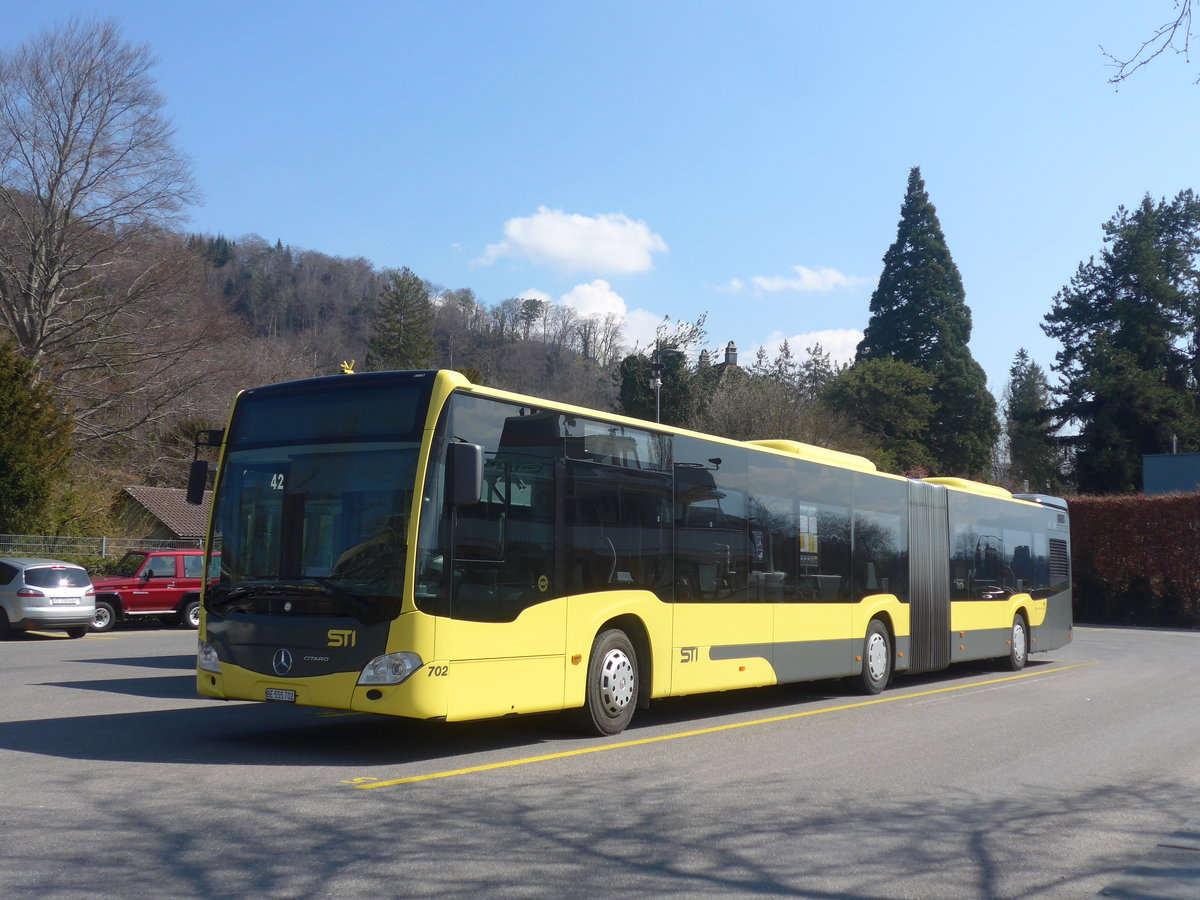(215'791) - STI Thun - Nr. 702/BE 555'702 - Mercedes am 2. April 2020 bei der Schiffl�ndte Thun