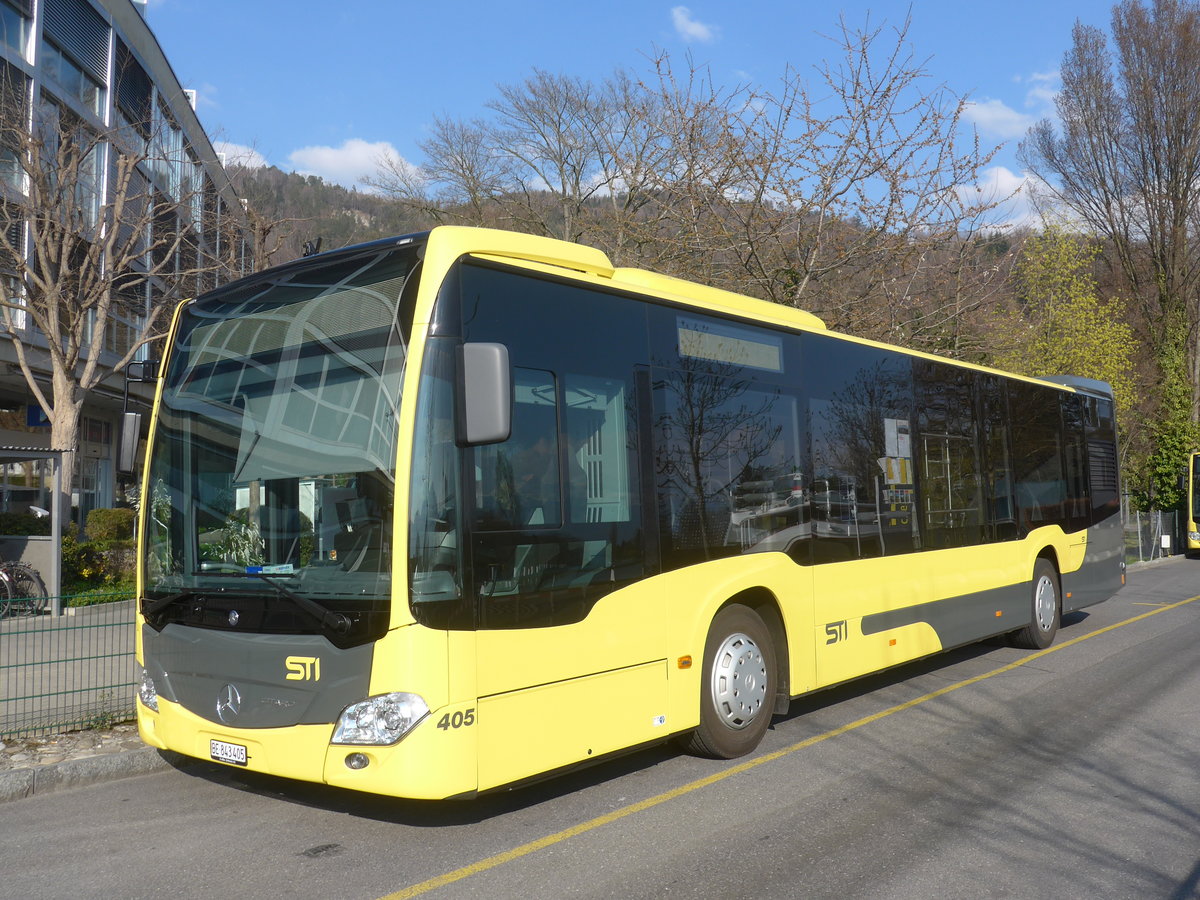 (215'816) - STI Thun - Nr. 405/BE 843'405 - Mercedes am 3. April 2020 bei der Schiffl�ndte Thun