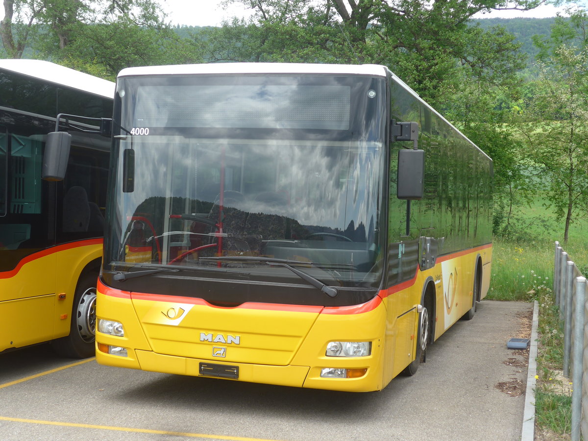 (216'959) - CarPostal Ouest - (JU 1925) - MAN/G�ppel (ex Stucki, Porrentruy Nr. 15) am 10. Mai 2020 in Develier, Parkplatz