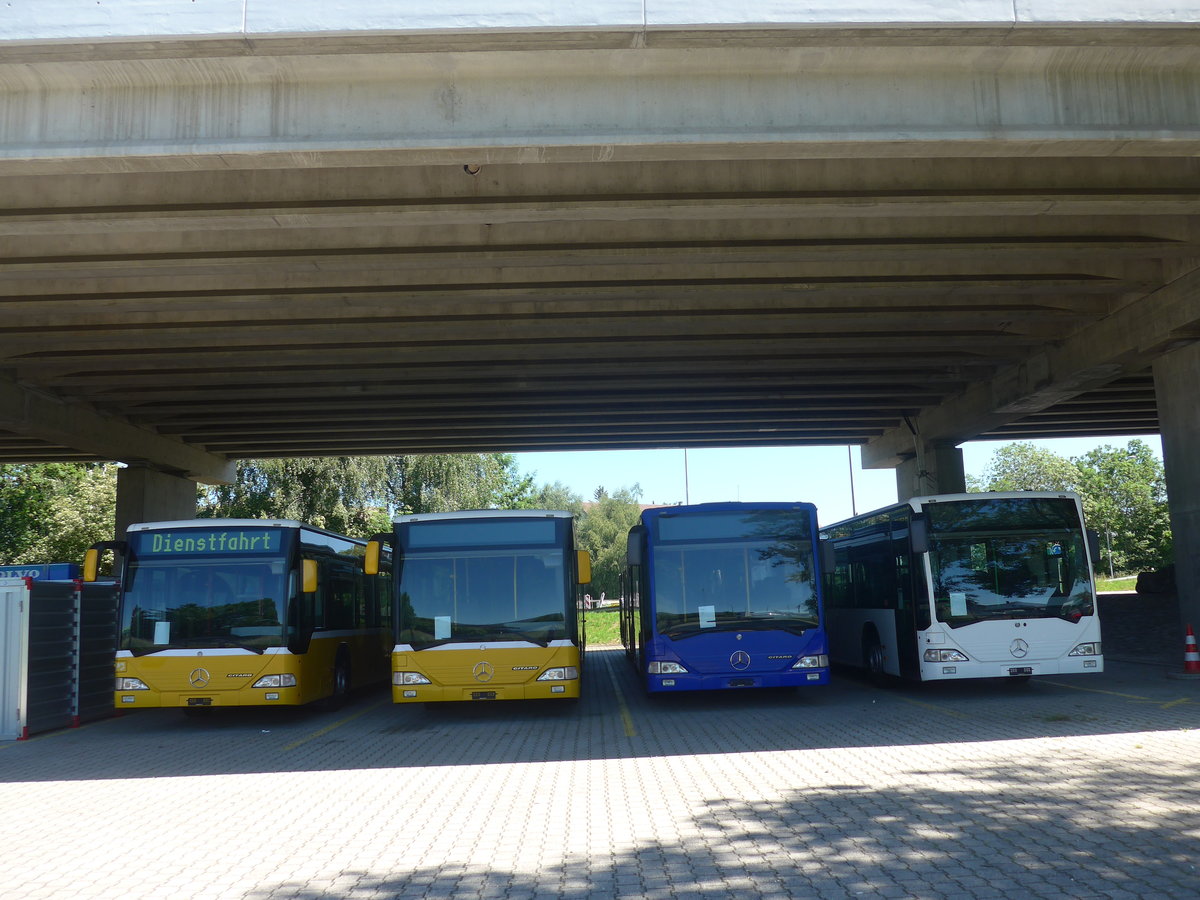 (217'144) - BVB Basel - Nr. 793 - Mercedes (ex ASN Stadel Nr. 183) + Nr. 794 - Mercedes (ex ASN Stadel Nr. 199) + Nr. 792 - Mercedes (ex VZO Gr�ningen Nr. 24) + Nr. 791 - Mercedes (ex Knecht, Windisch; ex AAGS Schwyz Nr. 84; ex VR La Chaux-de-Fonds Nr. 228) am 21. Mai 2020 in Kerzers, Murtenstrasse