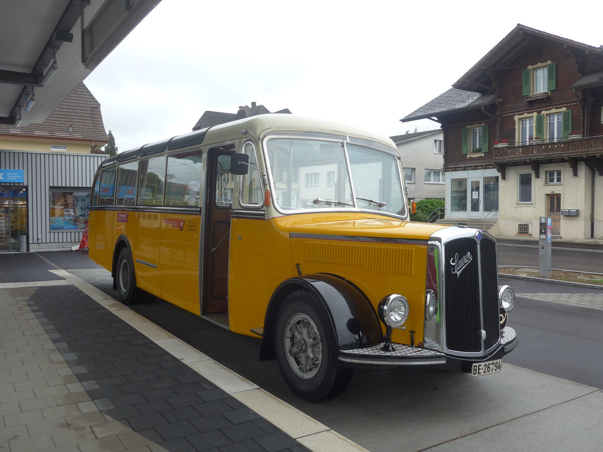 (217'966) - Loosli, Wyssachen - BE 26'794 - Saurer/R&J am 14. Juni 2020 beim Bahnhof Sumiswald-Gr�nen