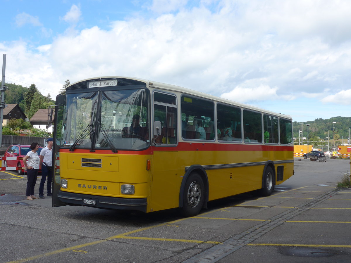 (218'196) - Ziegler, Pratteln - BL 76'492 - Saurer/T�scher (ex P 24'265) am 28. Juni 2020 beim Bahnhof Liestal