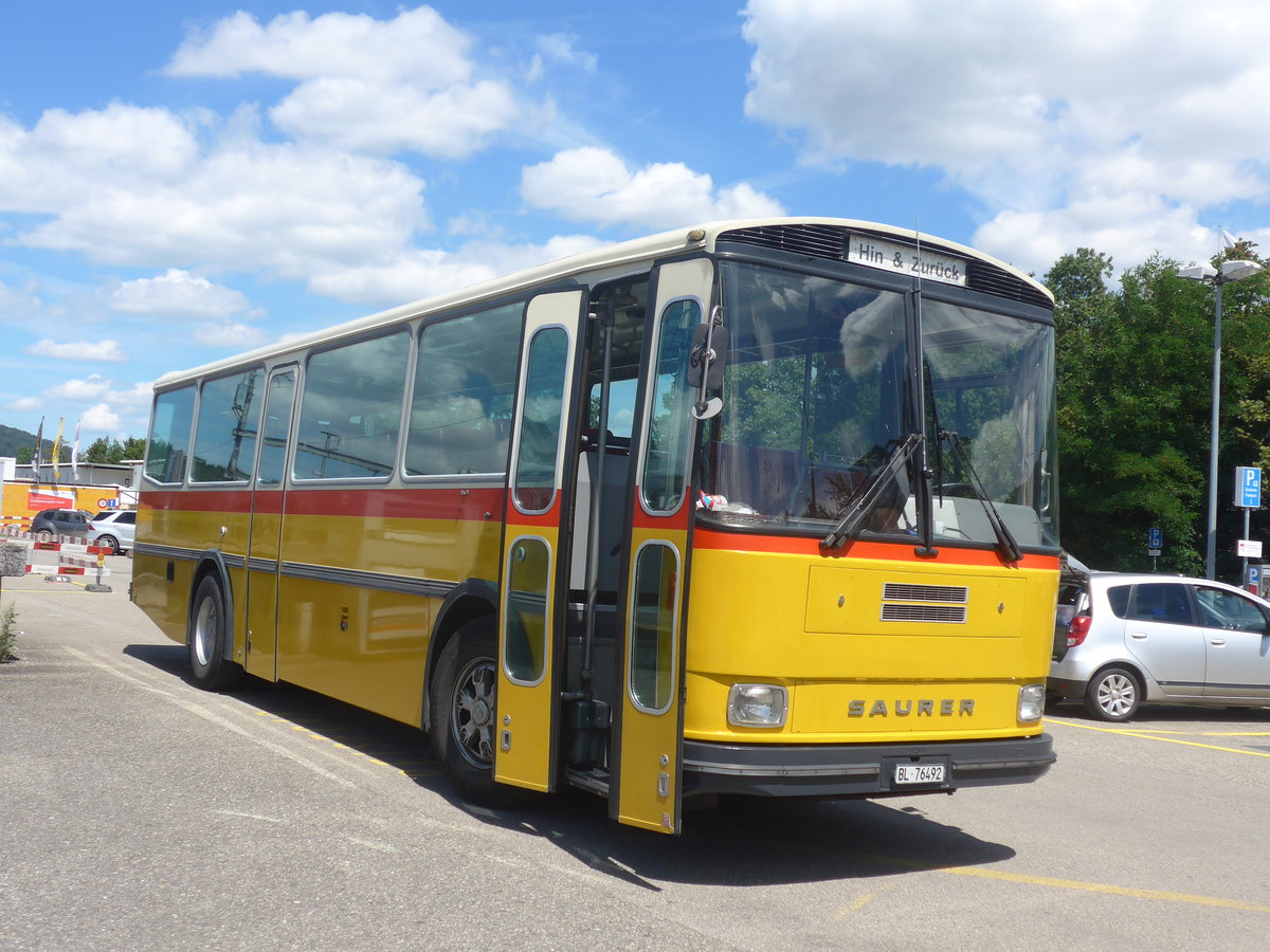 (218'362) - Ziegler, Pratteln - BL 76'492 - Saurer/T�scher (ex P 24'265) am 4. Juli 2020 beim Bahnhof Liestal