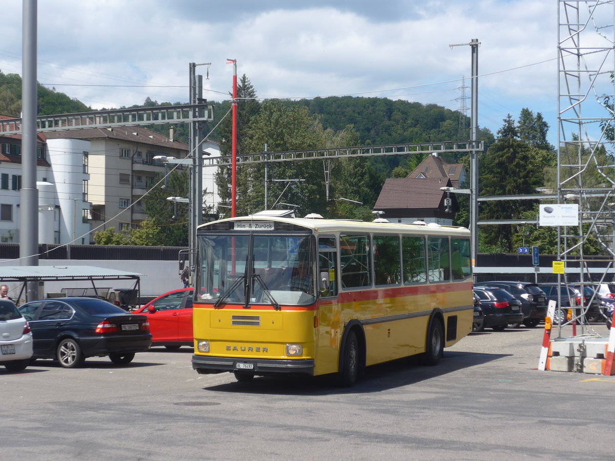 (218'368) - Ziegler, Pratteln - BL 76'492 - Saurer/T�scher (ex P 24'265) am 4. Juli 2020 beim Bahnhof Liestal