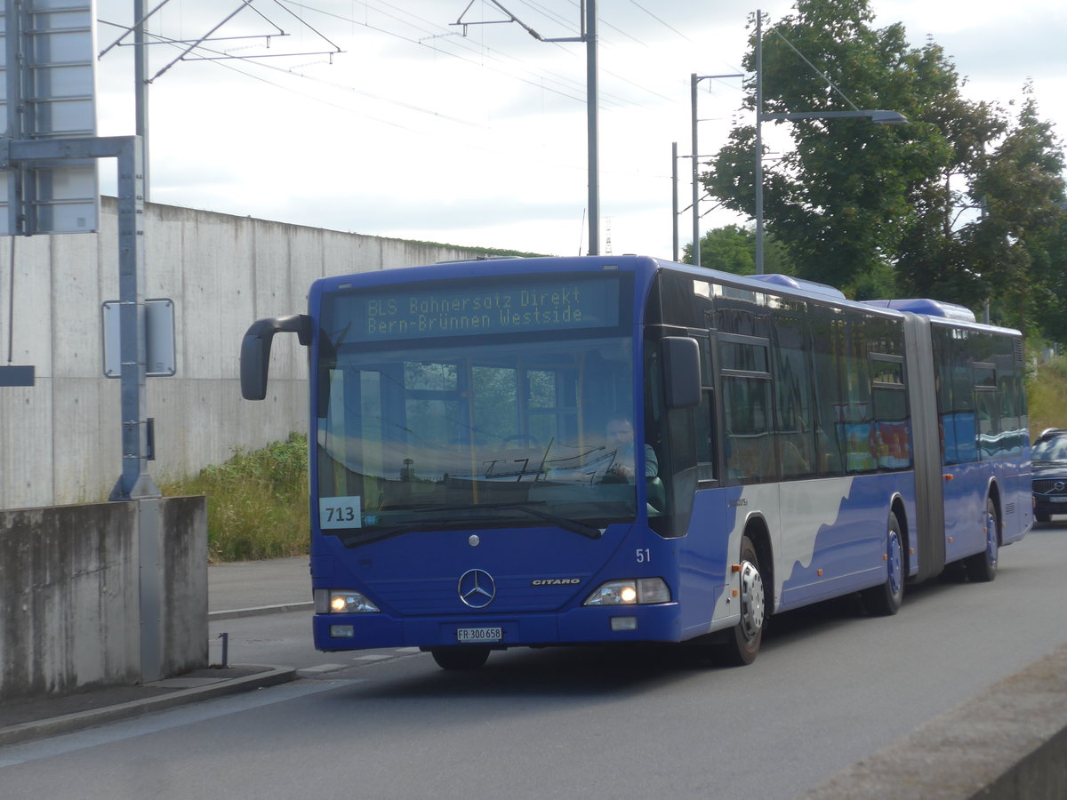 (218'599) - Intertours, Domdidier - Nr. 206/FR 300'658 - Mercedes (ex VZO Gr�ningen Nr. 51) am 6. Juli 2020 beim Bahnhof Bern Br�nnen Westside