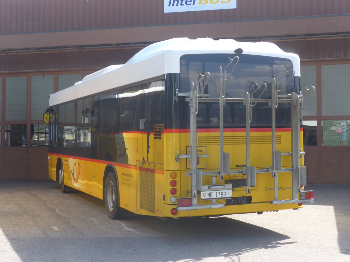 (219'039) - Auto-Transports, La C�te-aux-F�es - NE 1790 - Scania/Hess am 25. Juli 2020 in Yverdon, Postgarage 