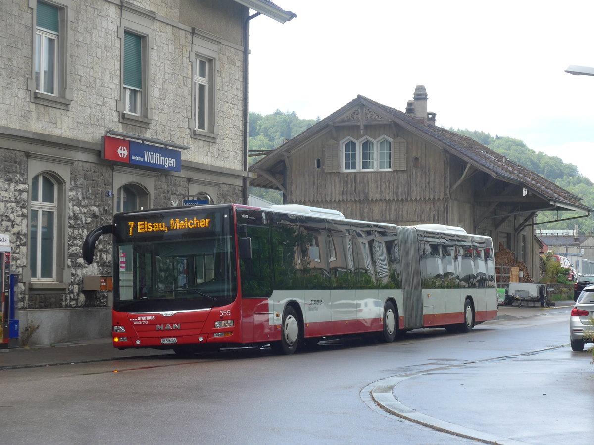 (219'156) - SW Winterthur - Nr. 355/ZH 886'355 - MAN am 26. Juli 2020 beim Bahnhof Winterthur W�lflingen