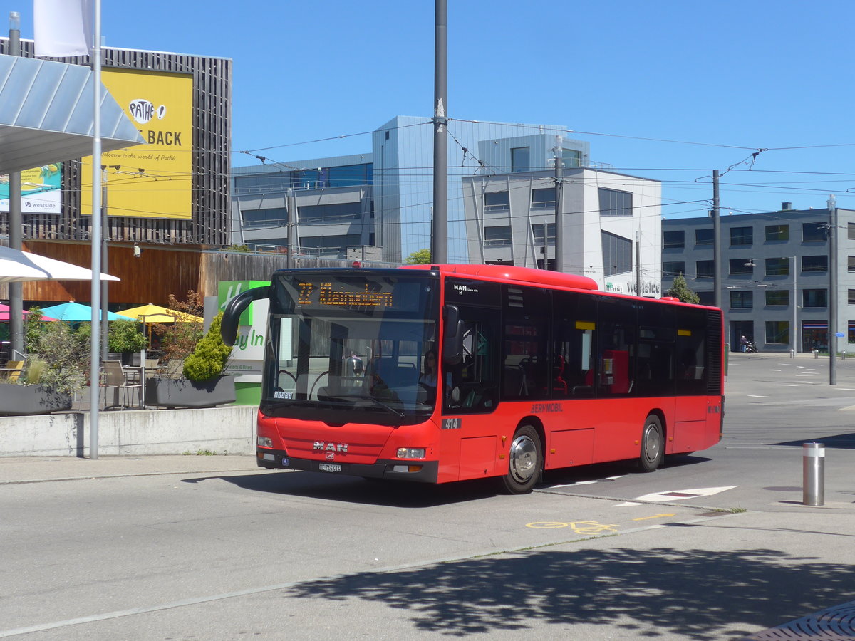 (219'218) - Bernmobil, Bern - Nr. 414/BE 716'414 - MAN am 27. Juli 2020 beim Bahnhof Bern Br�nnen Westside