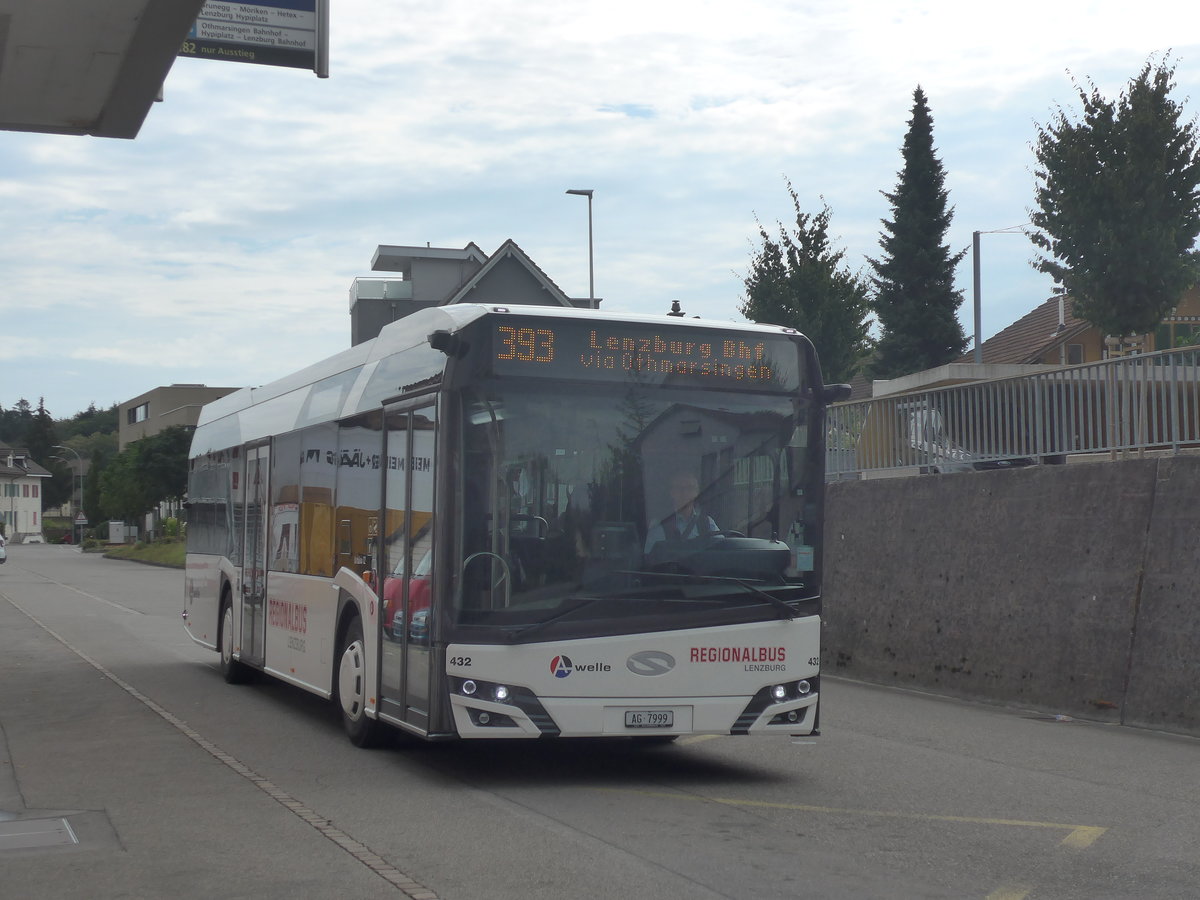 (219'326) - Knecht, Windisch - Nr. 432/AG 7999 - Solaris am 2. August 2020 beim Bahnhof M�genwil (ohne Aussenspiegel!)