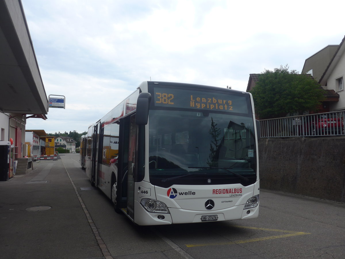 (219'346) - Knecht, Windisch - Nr. 446/AG 27'474 - Mercedes am 2. August 2020 beim Bahnhof M�genwil