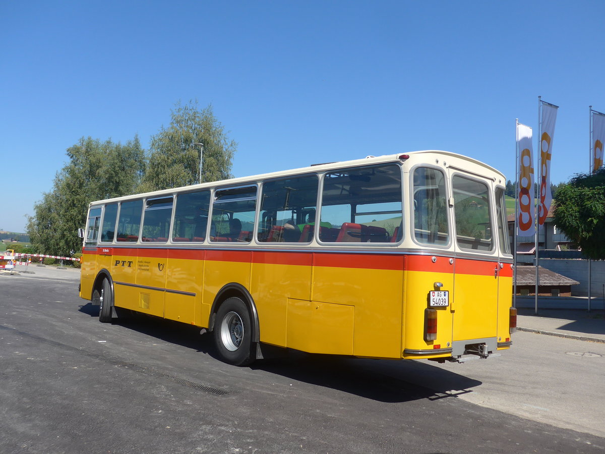 (219'560) - Birchler, Remetschwil - AG 54'039 - FBW/T�scher (ex Gerber, Winkel; ex Eggenberger, M�riken; ex Tanner, Bubendorf; ex P 24'803) am 9. August 2020 beim Bahnhof Biglen